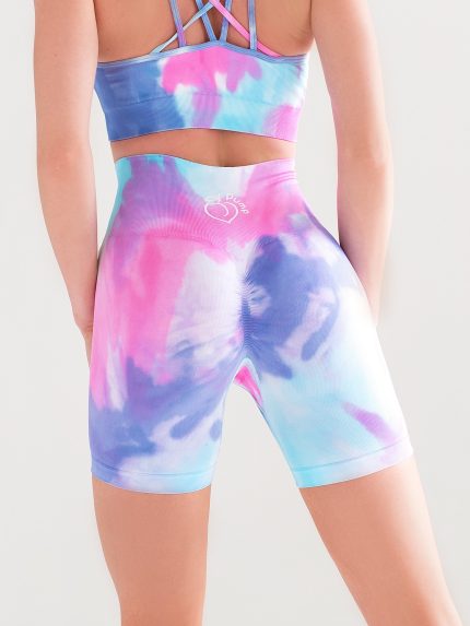 Colanți scurți, colorați, de damă, cu efect Push Up și talie înaltă