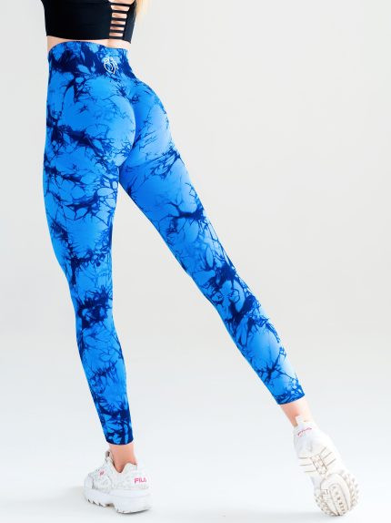 Plave bešavne ženske tajice s lifting efektom