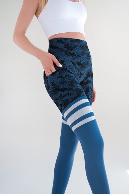 Colanți cu buzunare în talie înaltă și efect modelator