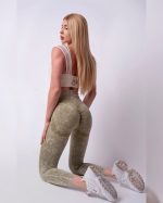 Зелен безшевен клин с висока талия и оформящ ефект