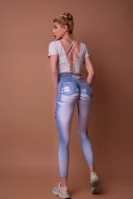 Спортен дънков клин с оформящ и повдигащ ефект