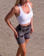 Бял спотен сутиен за фитнес с подплънки