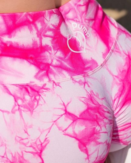 Ροζ ψηλόμεσο κολάν από πίσω λογότυπο Peach Pump