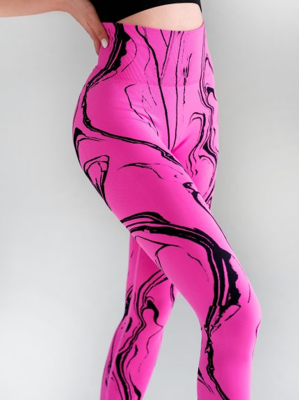 Σκούρο ροζ κολάν χωρίς ραφές, εντυπωσιακό ψηλόμεσο