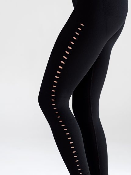 Μαύρο κολάν χωρίς ραφές, φωτογραφία των σκισιμάτων για εφέ