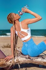 Къс син безшевен клин с оформящ ефект Peach Pump