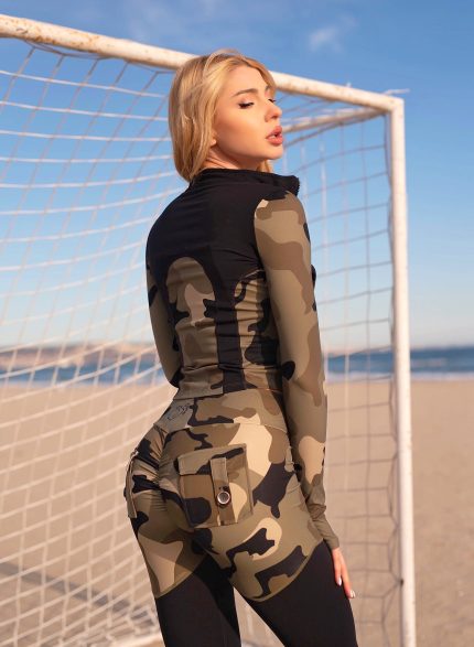 Μπουφάν καμουφλάζ για σπορ Peach Pump