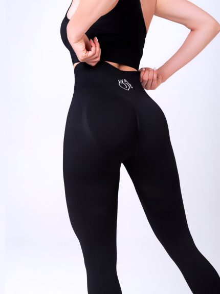 Set black shaping leggings and bustier with padding