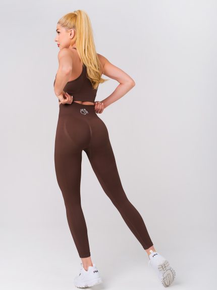 Безшевен кафяв комплект клин и бюстие