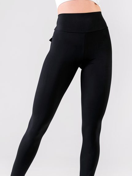 μαύρο κολάν ψηλόμεσο με τσέπες