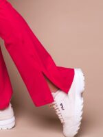 клин с широк крачол в червен цвят